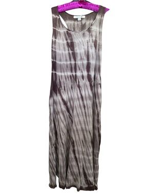 Forever 21 Gray and White Tie-Dye Racerback Dress